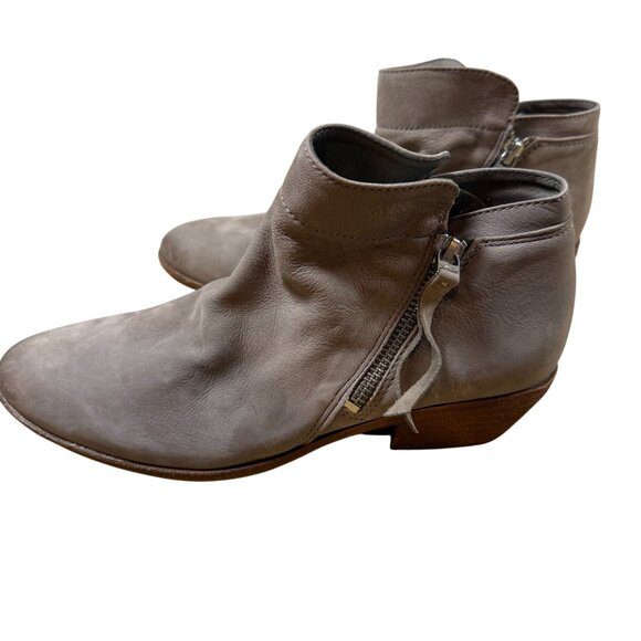 Sam Edelman Packer Suede Booties 7.5M Taupe Leather Ankle Boots Zipper - Picture 8 of 11